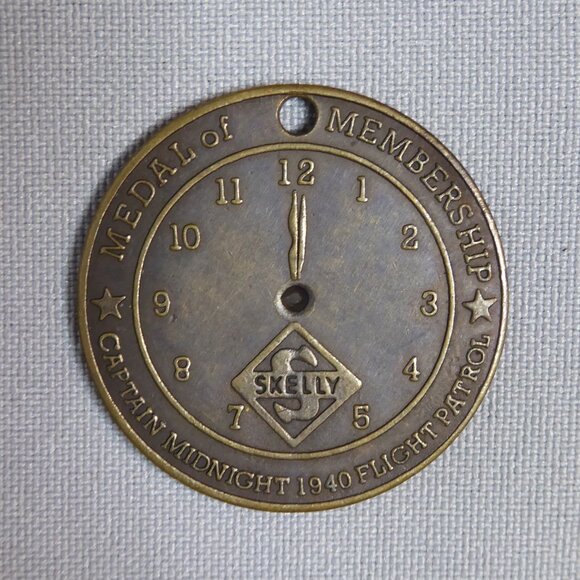 VINTAGE ORIGINAL 1940 CAPTAIN MIDNIGHT DECODER PREMIUM RADIO SHOW BRONZE COIN - Picture 2 of 6